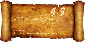 Gáli Zakária névjegykártya